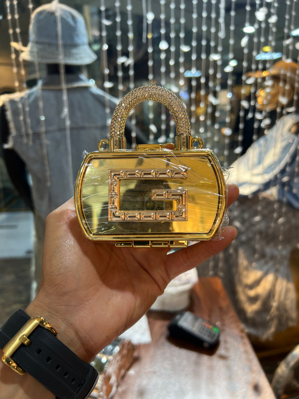 کیف مینی کلانچ وارداتی طرح جی آینه دار